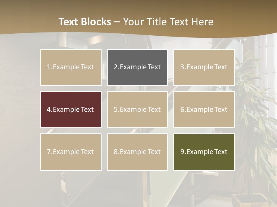 A Staircase With A Plant In The Middle Of It PowerPoint Template