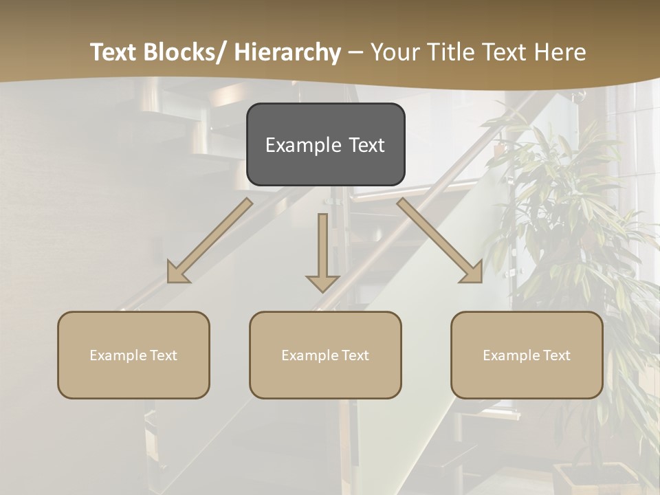 A Staircase With A Plant In The Middle Of It PowerPoint Template
