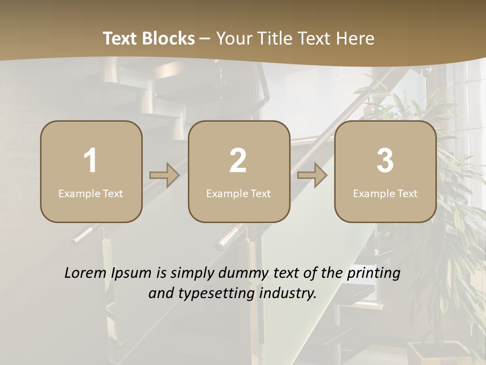 A Staircase With A Plant In The Middle Of It PowerPoint Template