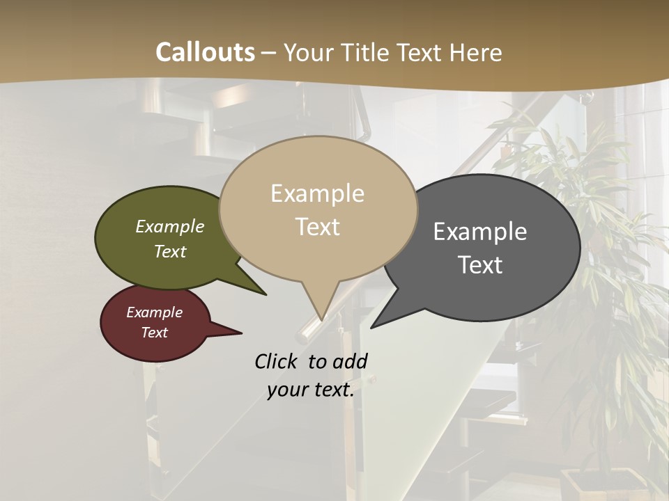 A Staircase With A Plant In The Middle Of It PowerPoint Template