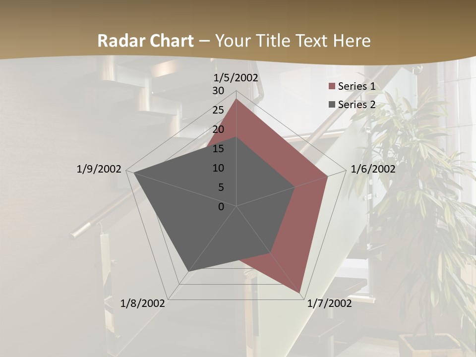 A Staircase With A Plant In The Middle Of It PowerPoint Template