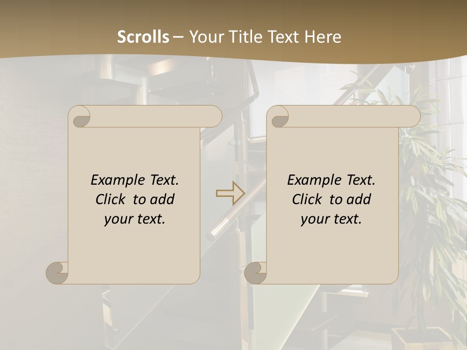 A Staircase With A Plant In The Middle Of It PowerPoint Template