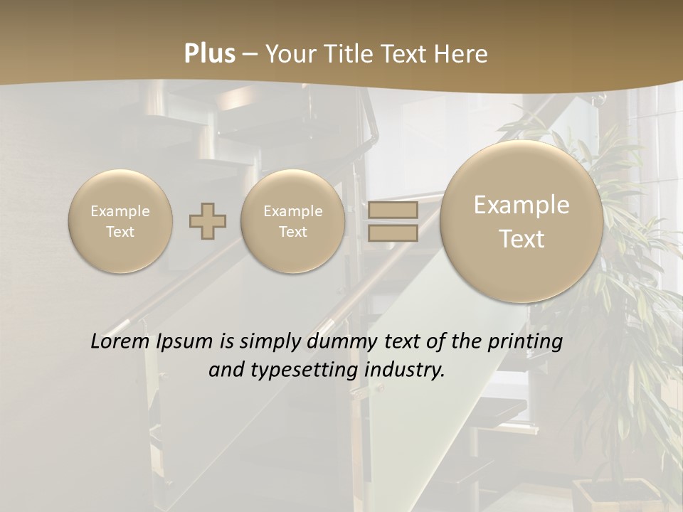 A Staircase With A Plant In The Middle Of It PowerPoint Template