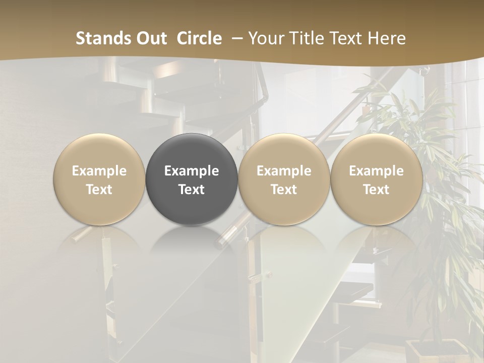 A Staircase With A Plant In The Middle Of It PowerPoint Template