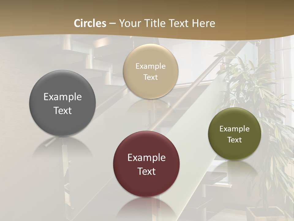 A Staircase With A Plant In The Middle Of It PowerPoint Template
