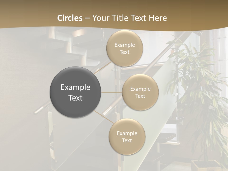 A Staircase With A Plant In The Middle Of It PowerPoint Template