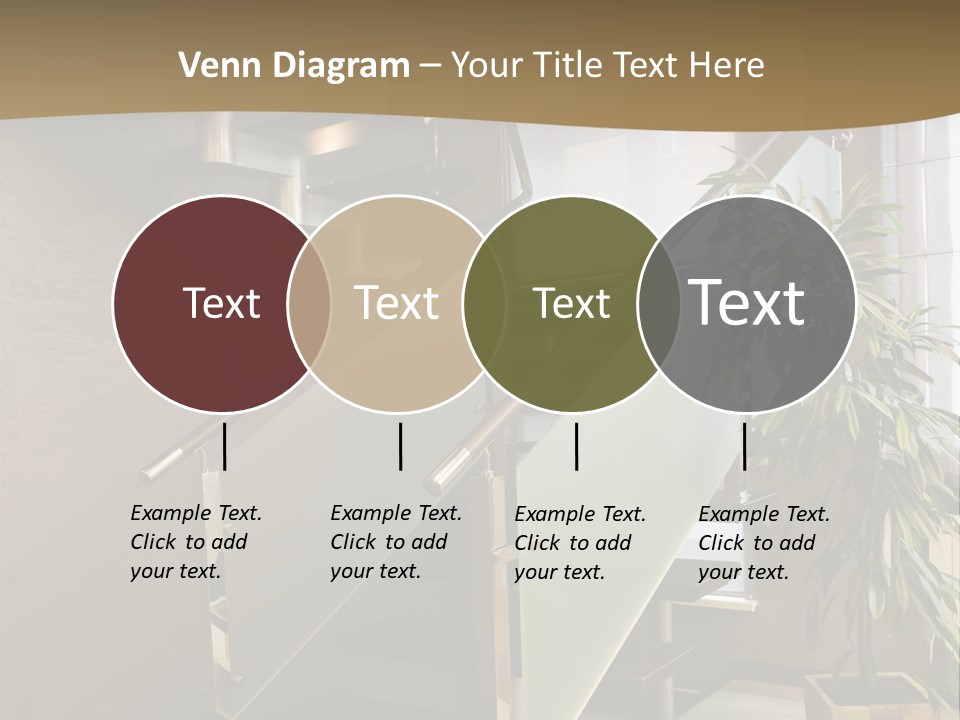 A Staircase With A Plant In The Middle Of It PowerPoint Template