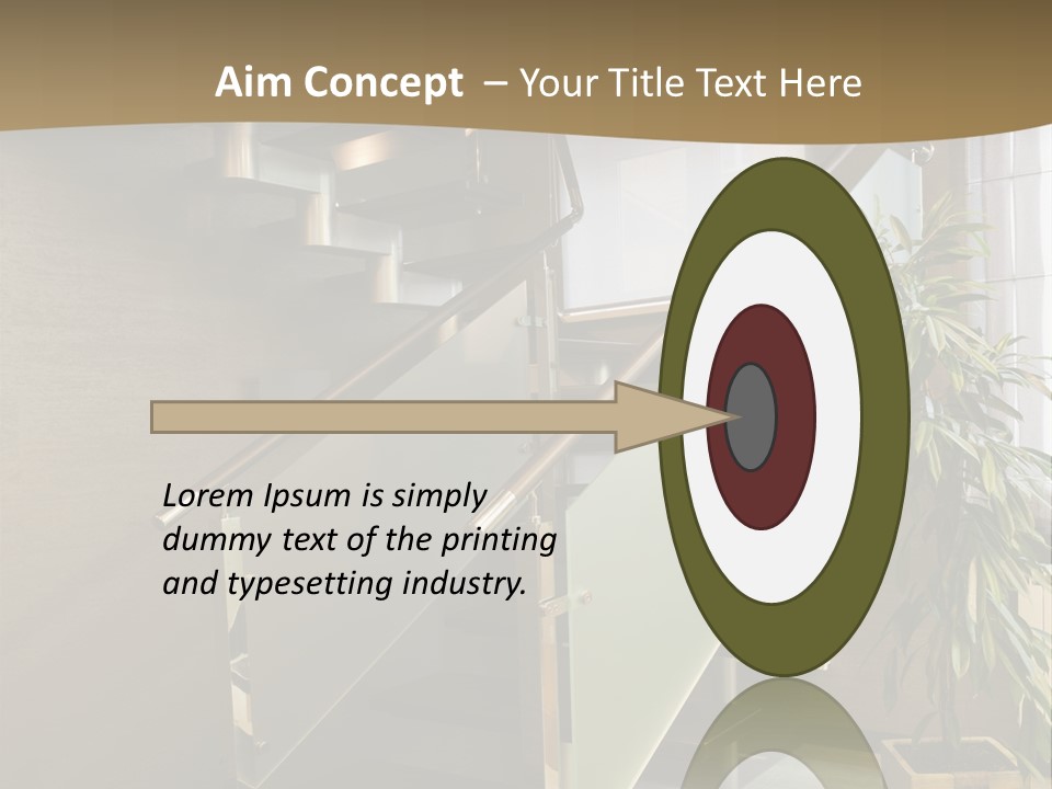 A Staircase With A Plant In The Middle Of It PowerPoint Template