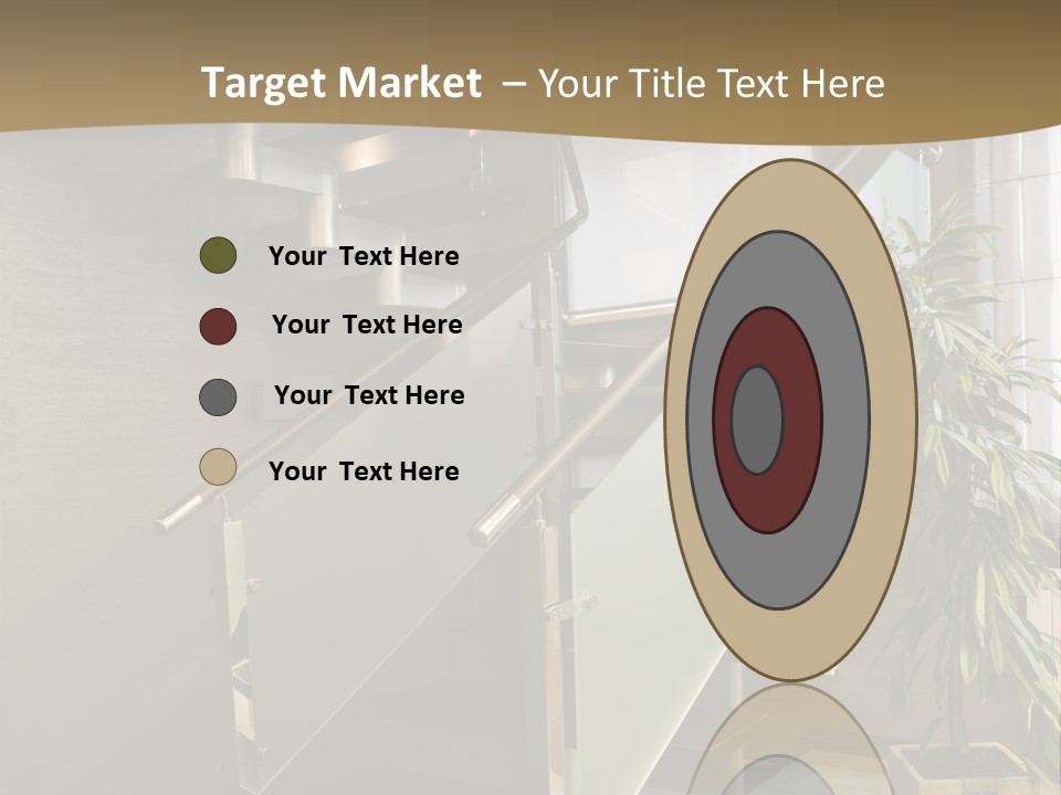 A Staircase With A Plant In The Middle Of It PowerPoint Template