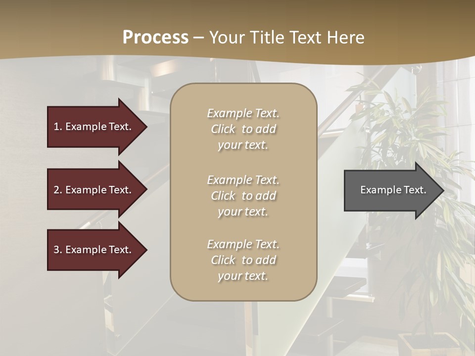 A Staircase With A Plant In The Middle Of It PowerPoint Template