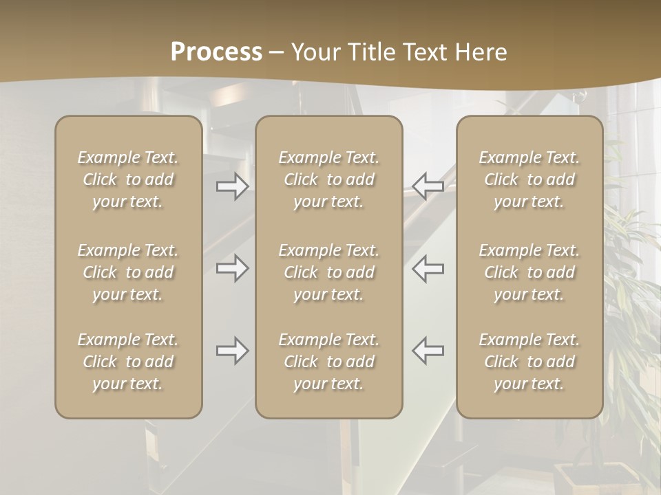 A Staircase With A Plant In The Middle Of It PowerPoint Template