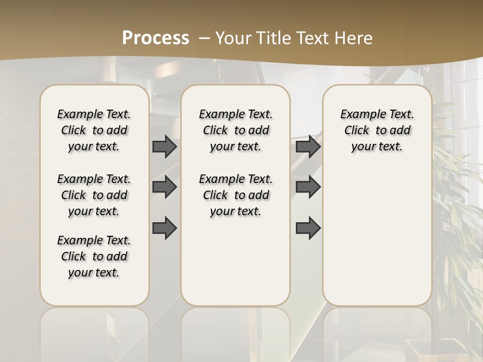 A Staircase With A Plant In The Middle Of It PowerPoint Template