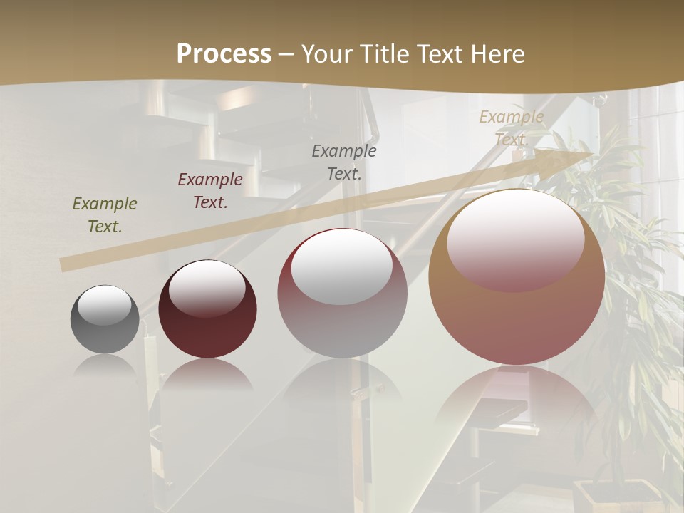 A Staircase With A Plant In The Middle Of It PowerPoint Template