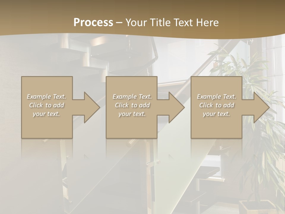 A Staircase With A Plant In The Middle Of It PowerPoint Template