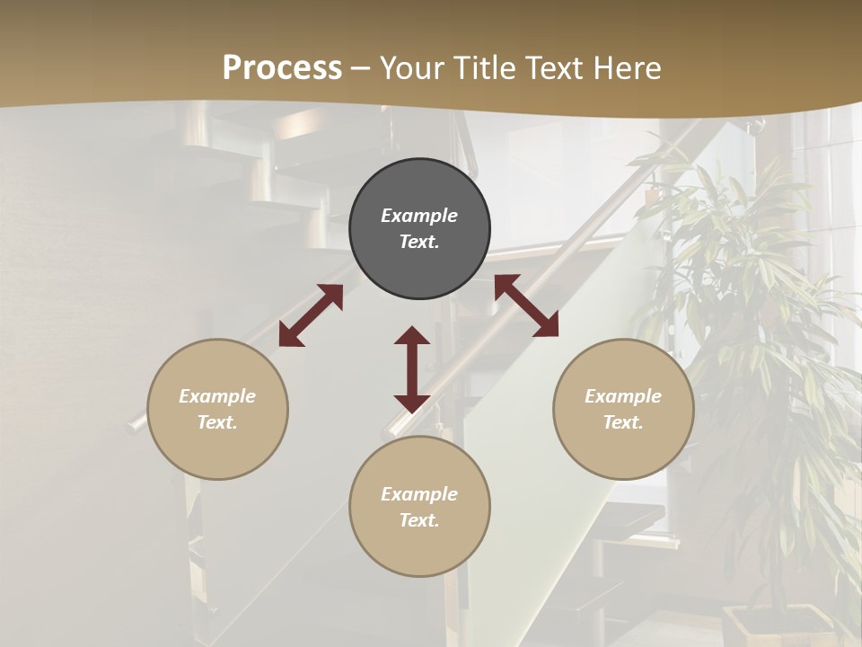 A Staircase With A Plant In The Middle Of It PowerPoint Template