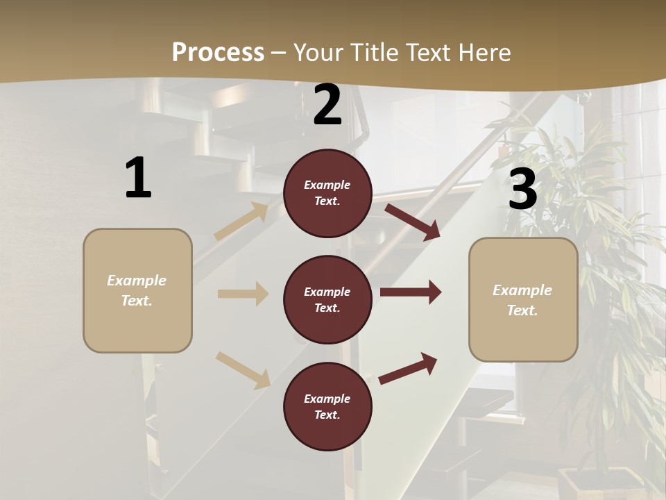 A Staircase With A Plant In The Middle Of It PowerPoint Template