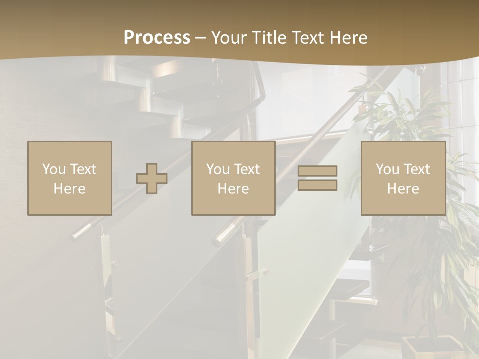 A Staircase With A Plant In The Middle Of It PowerPoint Template