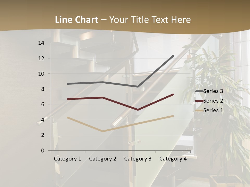 A Staircase With A Plant In The Middle Of It PowerPoint Template