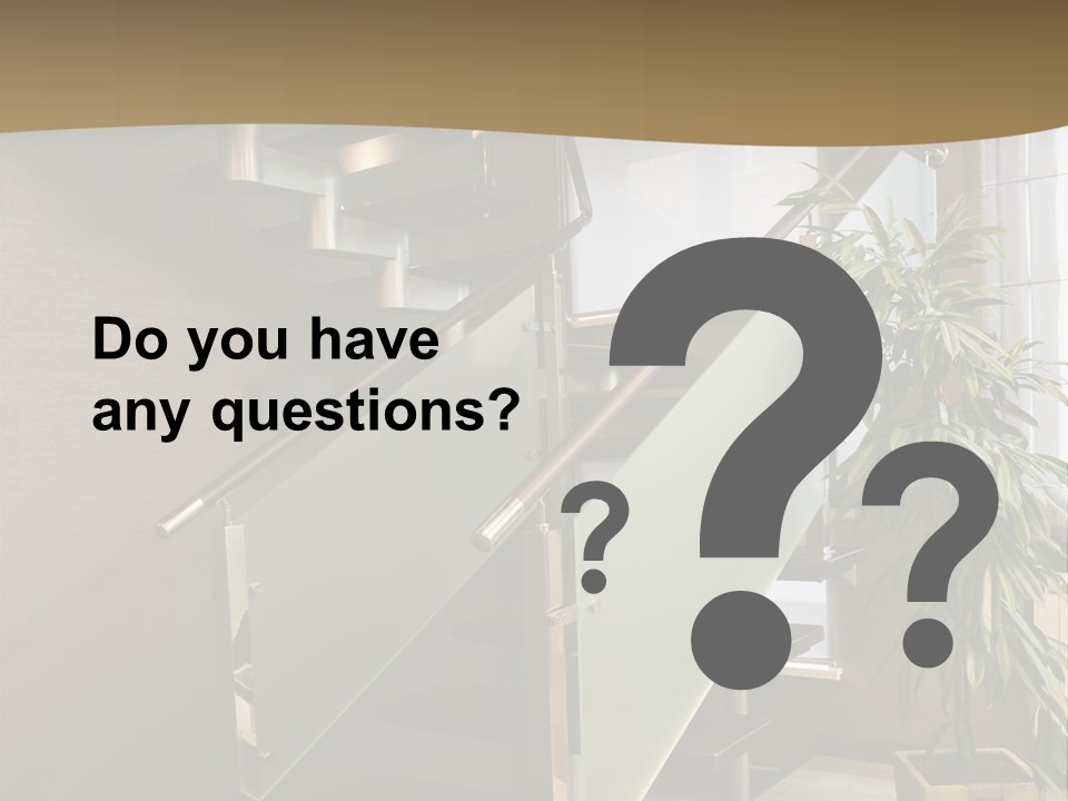 A Staircase With A Plant In The Middle Of It PowerPoint Template