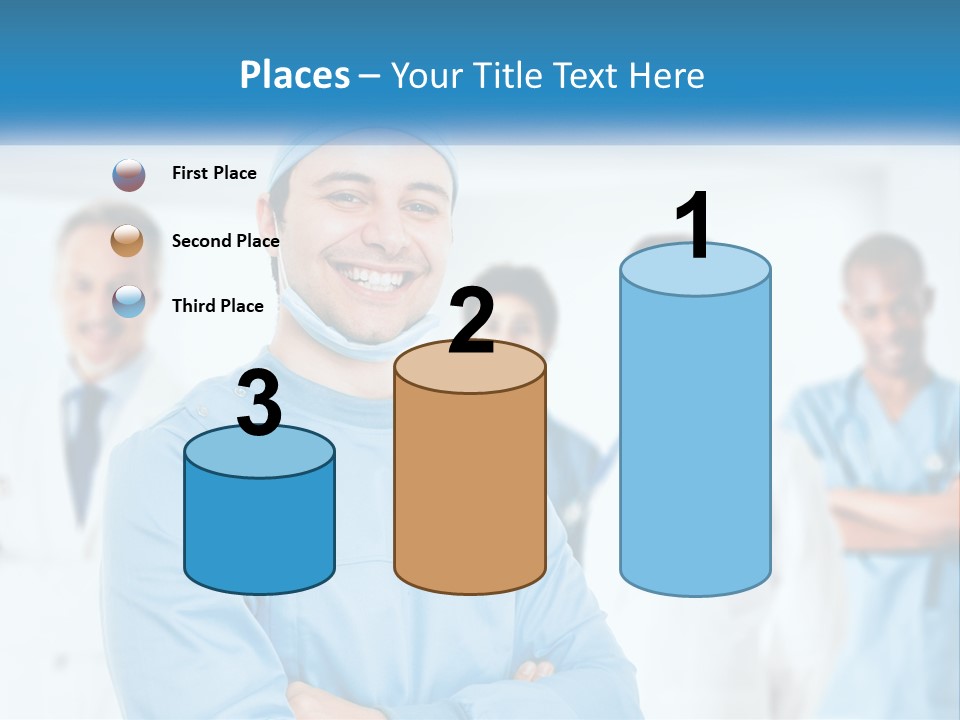 A Man In Scrubs Standing In Front Of A Group Of Doctors PowerPoint Template