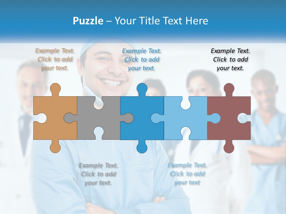 A Man In Scrubs Standing In Front Of A Group Of Doctors PowerPoint Template