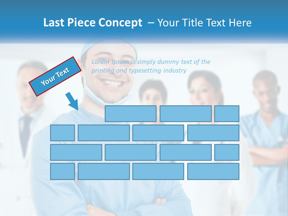 A Man In Scrubs Standing In Front Of A Group Of Doctors PowerPoint Template