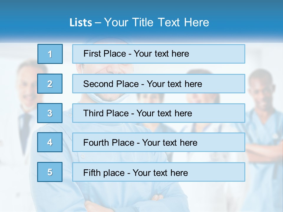 A Man In Scrubs Standing In Front Of A Group Of Doctors PowerPoint Template