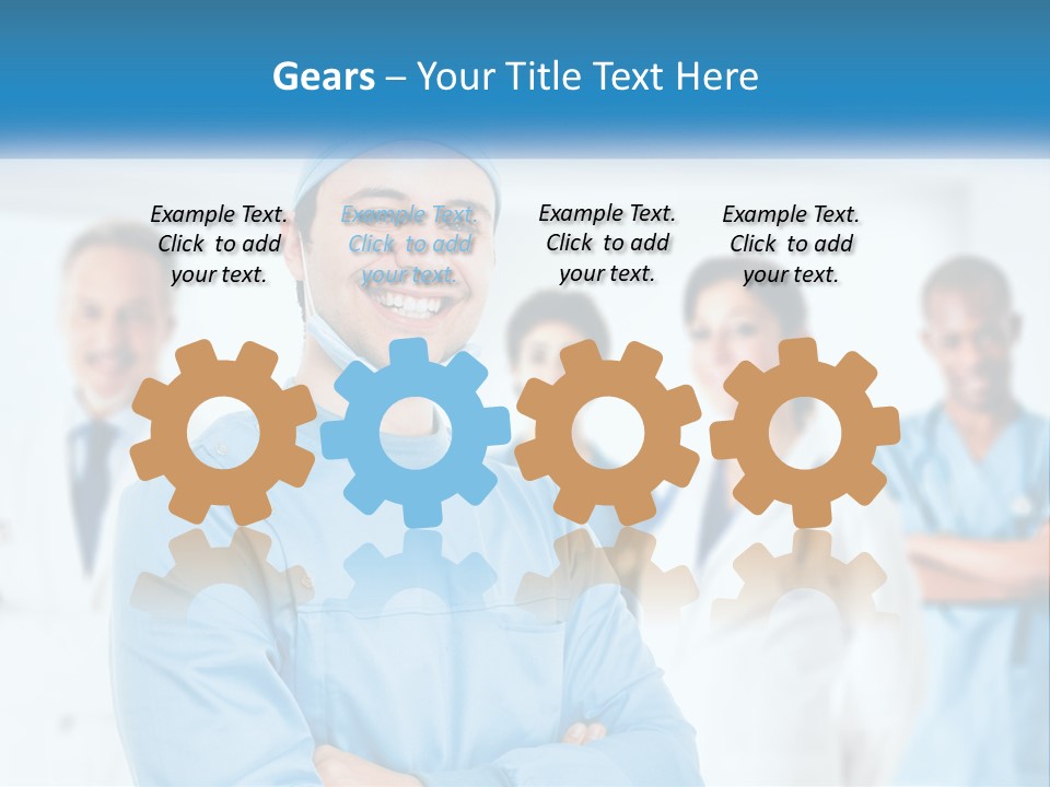 A Man In Scrubs Standing In Front Of A Group Of Doctors PowerPoint Template