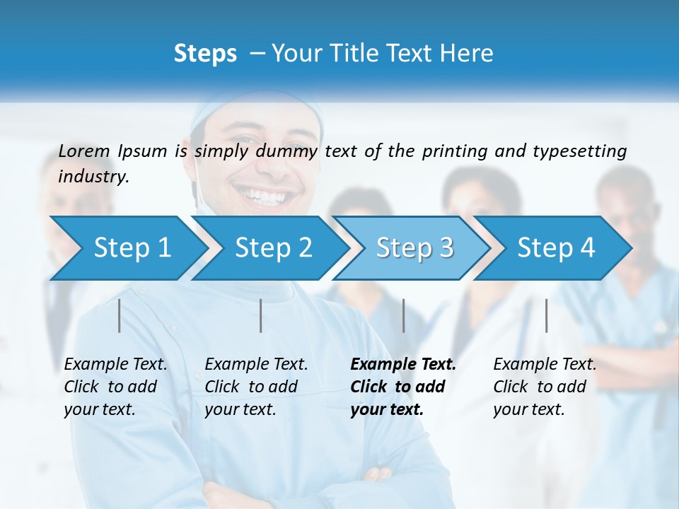 A Man In Scrubs Standing In Front Of A Group Of Doctors PowerPoint Template