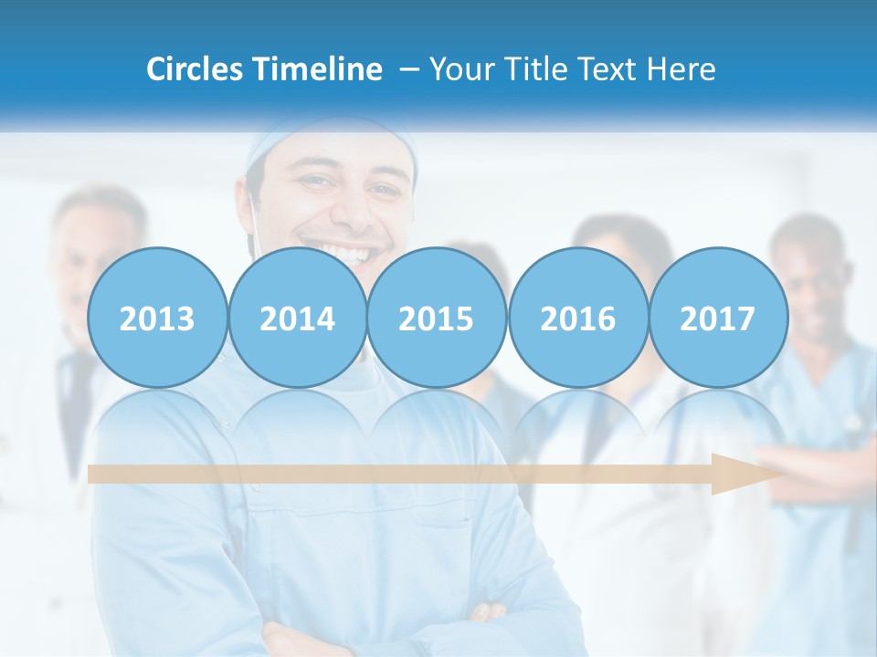 A Man In Scrubs Standing In Front Of A Group Of Doctors PowerPoint Template