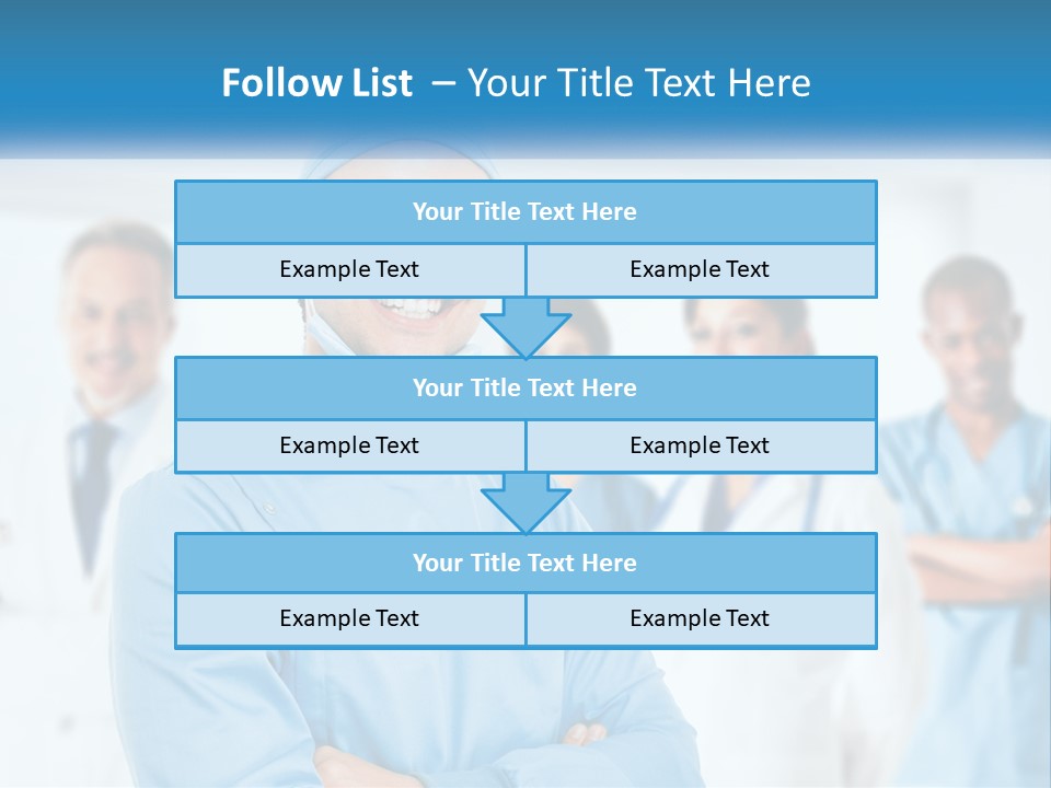 A Man In Scrubs Standing In Front Of A Group Of Doctors PowerPoint Template