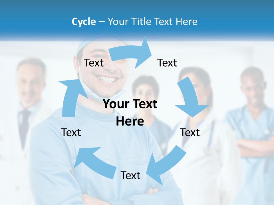 A Man In Scrubs Standing In Front Of A Group Of Doctors PowerPoint Template