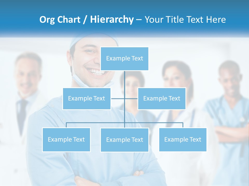 A Man In Scrubs Standing In Front Of A Group Of Doctors PowerPoint Template