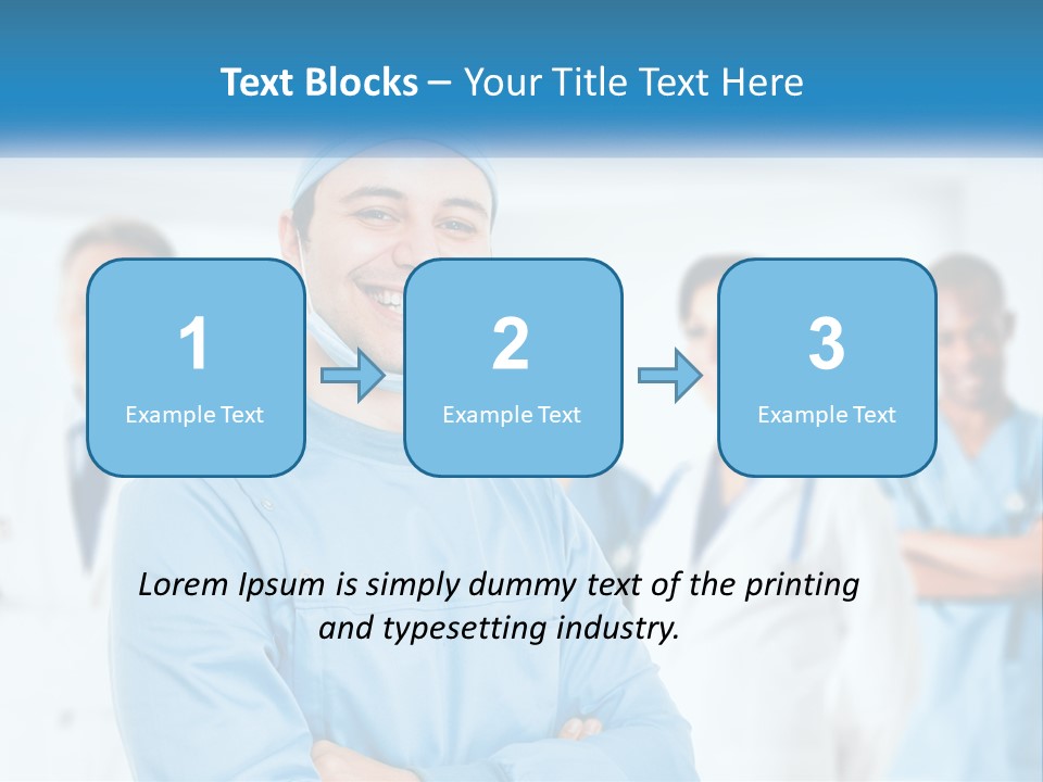 A Man In Scrubs Standing In Front Of A Group Of Doctors PowerPoint Template