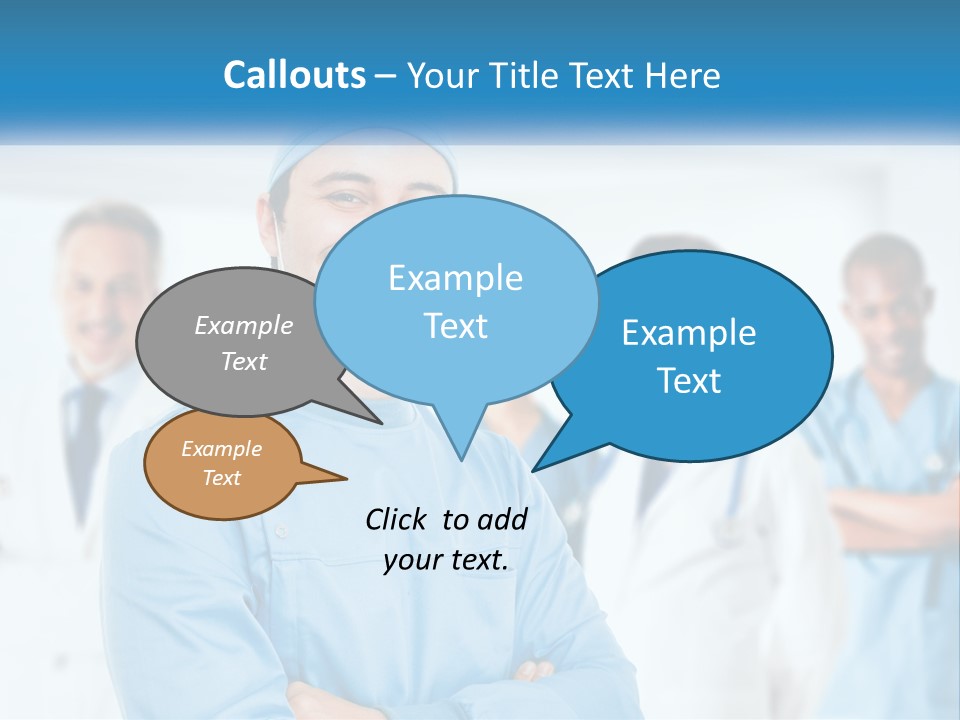 A Man In Scrubs Standing In Front Of A Group Of Doctors PowerPoint Template