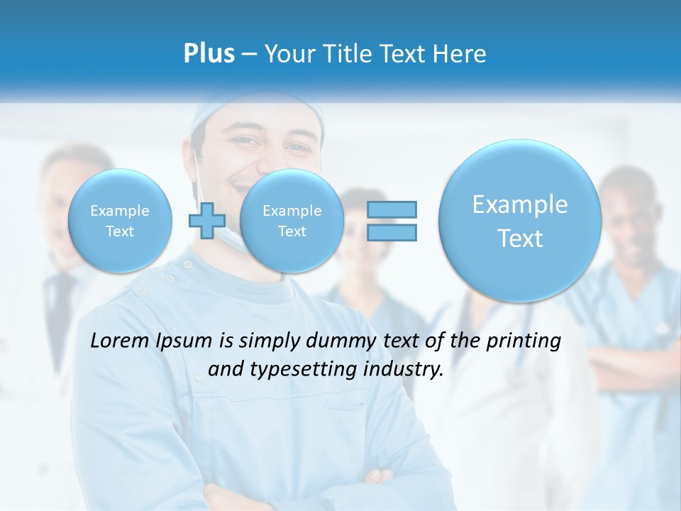 A Man In Scrubs Standing In Front Of A Group Of Doctors PowerPoint Template