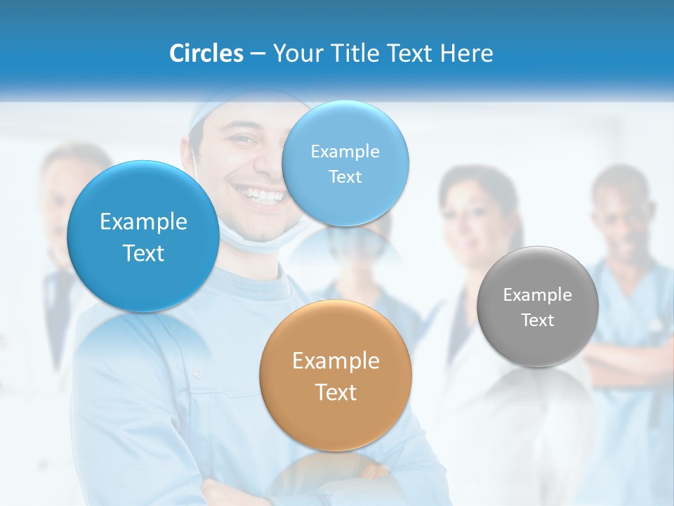 A Man In Scrubs Standing In Front Of A Group Of Doctors PowerPoint Template