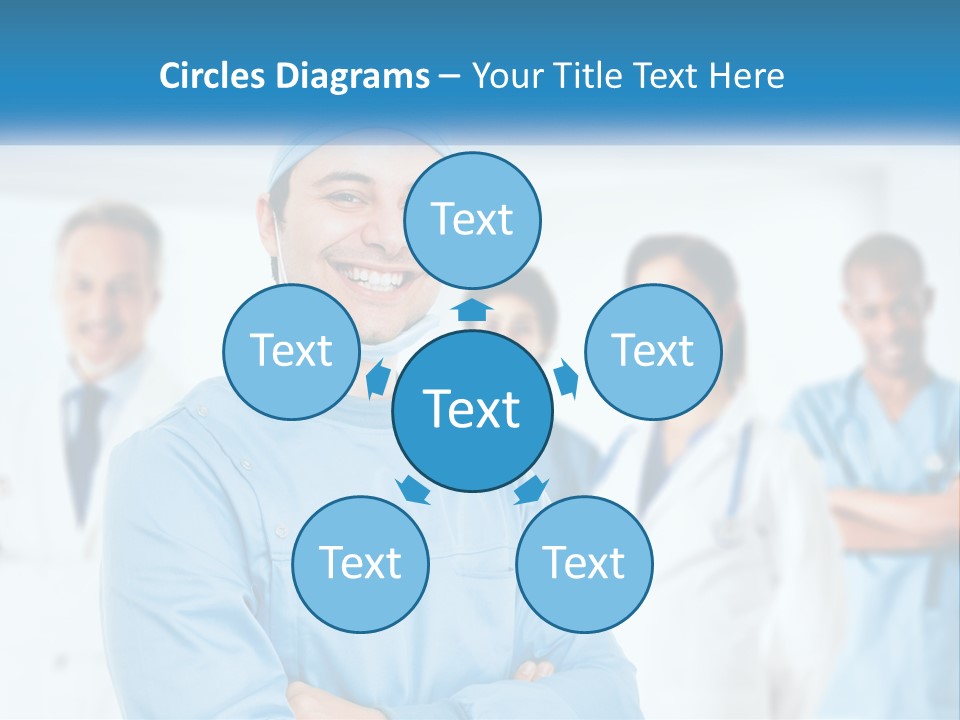 A Man In Scrubs Standing In Front Of A Group Of Doctors PowerPoint Template