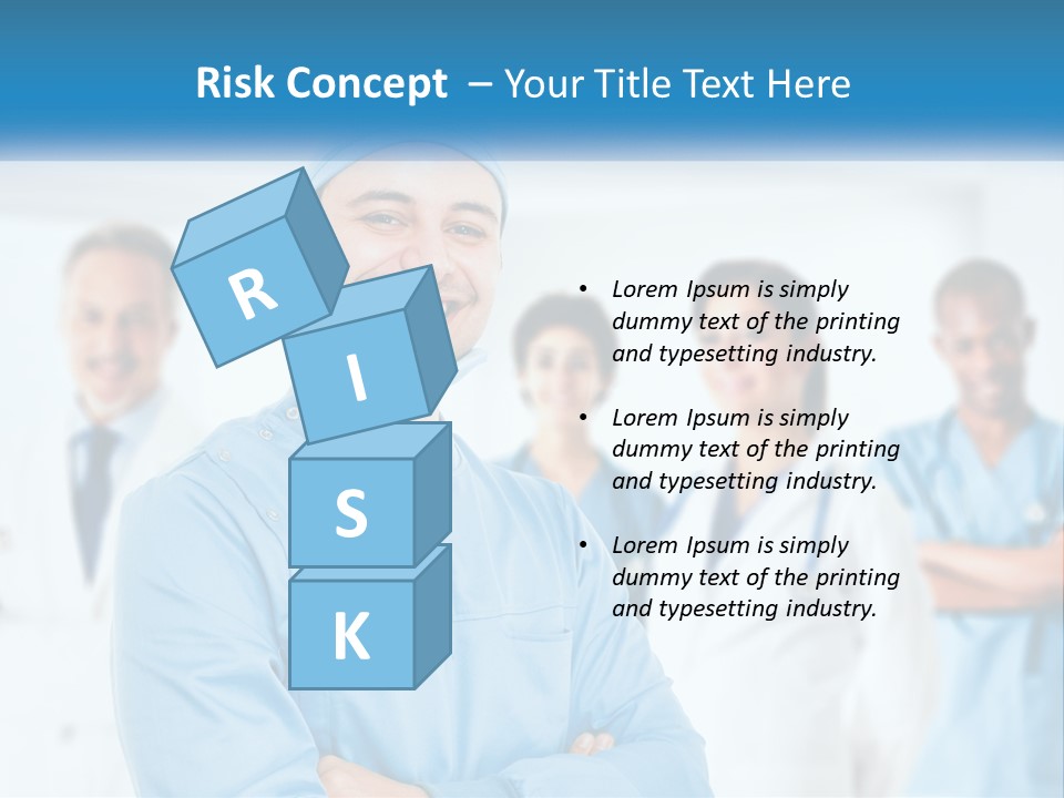 A Man In Scrubs Standing In Front Of A Group Of Doctors PowerPoint Template