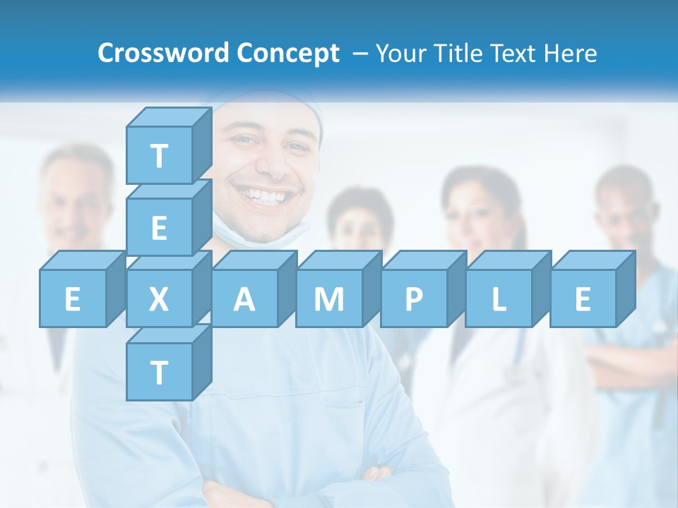 A Man In Scrubs Standing In Front Of A Group Of Doctors PowerPoint Template