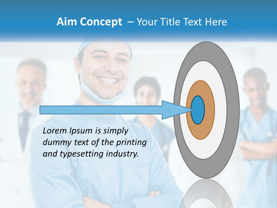 A Man In Scrubs Standing In Front Of A Group Of Doctors PowerPoint Template