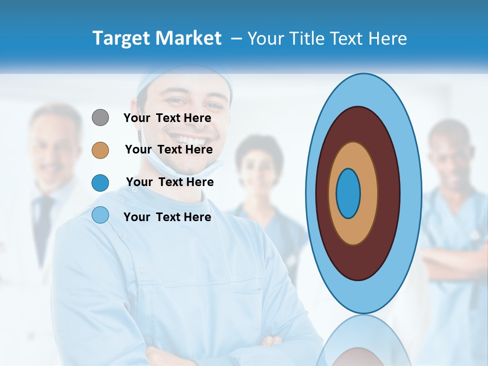 A Man In Scrubs Standing In Front Of A Group Of Doctors PowerPoint Template