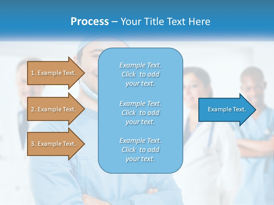 A Man In Scrubs Standing In Front Of A Group Of Doctors PowerPoint Template