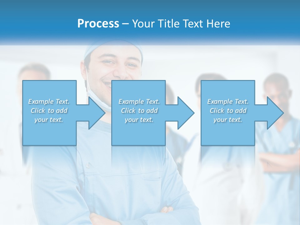 A Man In Scrubs Standing In Front Of A Group Of Doctors PowerPoint Template