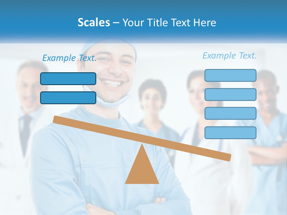 A Man In Scrubs Standing In Front Of A Group Of Doctors PowerPoint Template