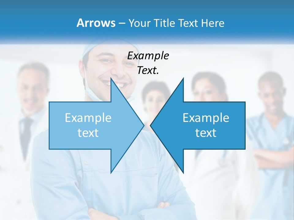 A Man In Scrubs Standing In Front Of A Group Of Doctors PowerPoint Template