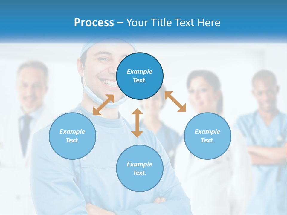 A Man In Scrubs Standing In Front Of A Group Of Doctors PowerPoint Template