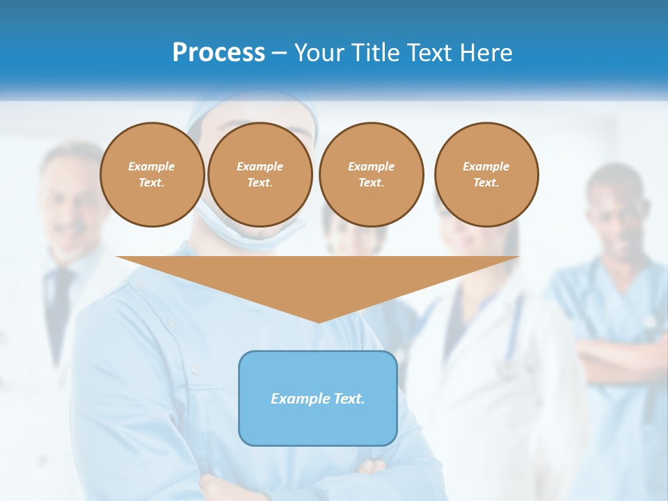 A Man In Scrubs Standing In Front Of A Group Of Doctors PowerPoint Template