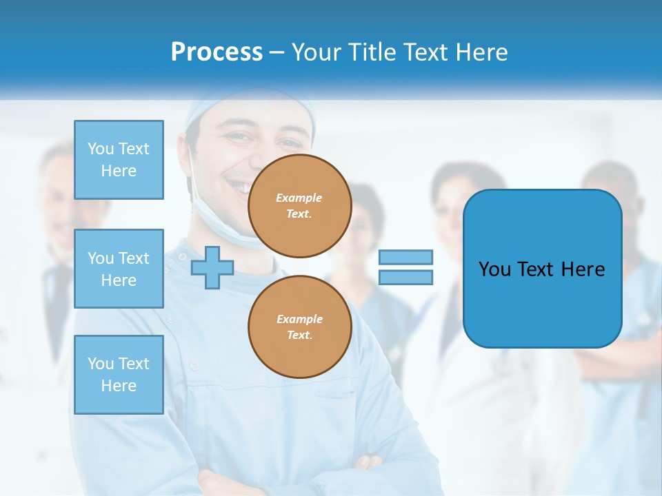 A Man In Scrubs Standing In Front Of A Group Of Doctors PowerPoint Template