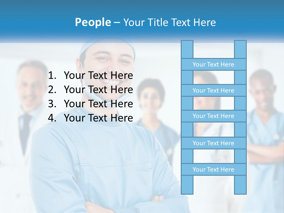 A Man In Scrubs Standing In Front Of A Group Of Doctors PowerPoint Template